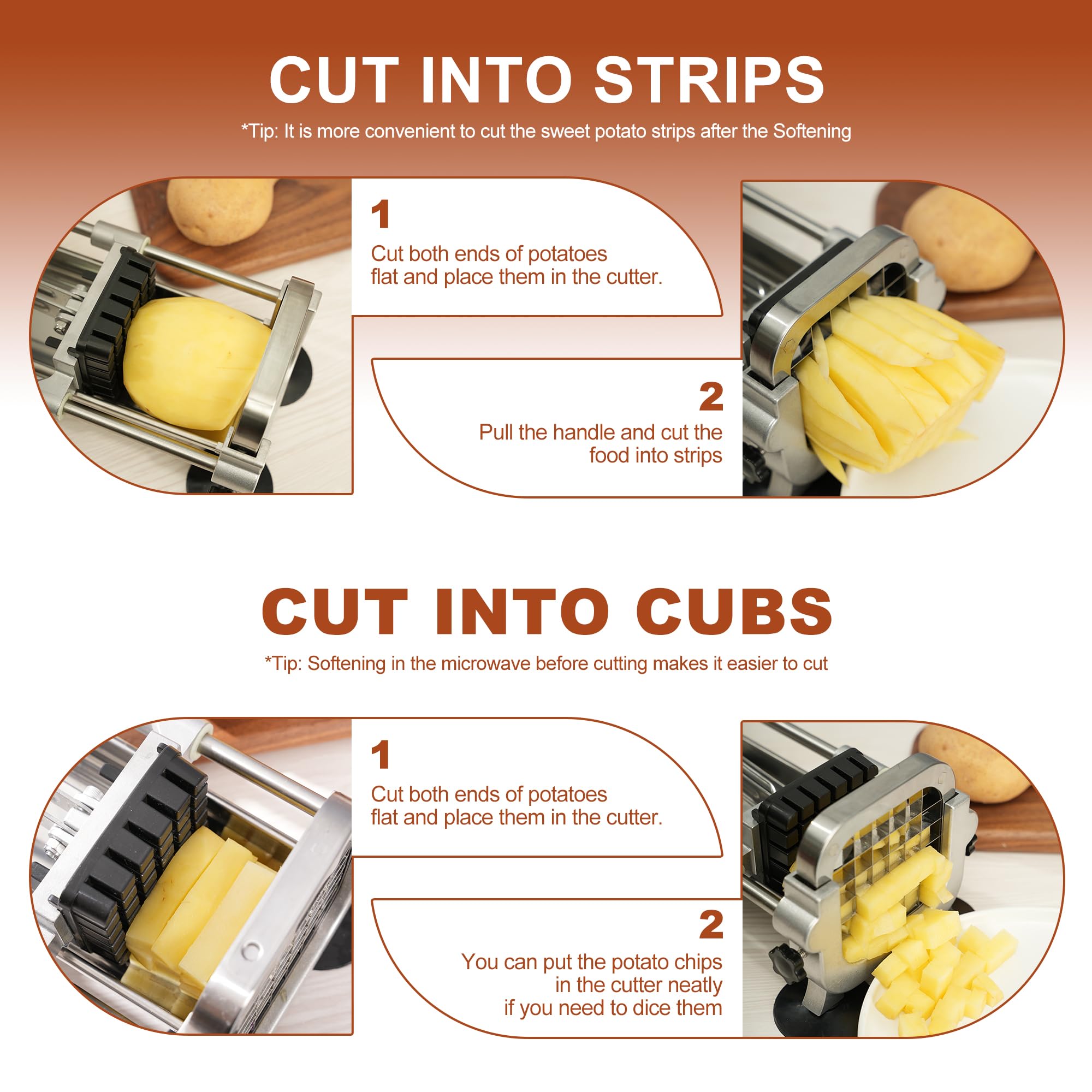 Amazon | KYACHITOS フライドポテトカッター 吸盤付きポテトスライサー